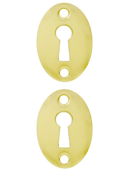 Brass Key Hole Cover - 1 5/8 inch x 1 1/8 inch in Polished Brass.